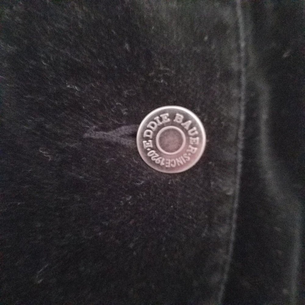 Eddie Bauer Solid Black Button Front Jacket Velve… - image 7